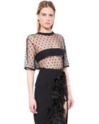 Emanuel Ungaro Polka Dot Tulle And Cady Top - Lyst