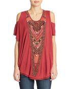 Free People Embroidered Top - Lyst