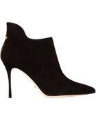 Sergio Rossi Ankle Boots Blink Bootie Heel 9 Suede With Metal Detail - Lyst