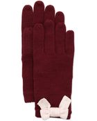 Kate Spade Knit Bow Mohair-Blend Gloves - Lyst
