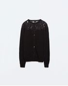 Zara Lace Front Cardigan - Lyst