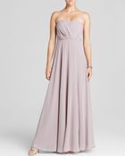 Vera Wang Gown Strapless Chiffon - Lyst