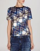 Karen Millen Top - Zigzag Check Print - Lyst