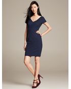Banana Republic Navy Lightweight Wool V-Neck Sheath - Lyst