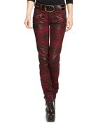 Polo Ralph Lauren Coated Plaid Skinny Jean - Lyst