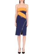 Thierry Mugler Colour Block Strapless Dress - Lyst