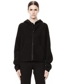 Alexander Wang Scuba Double Knit Hoodie W Ith Leather Trim - Lyst