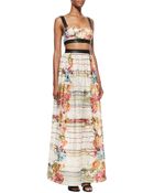 Alice + Olivia Dian Leather-trim Cutout Maxi Dress - Lyst