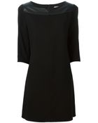 Courreges Leather Panel Dress - Lyst