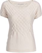 Stefanel Leaf Stitch Short Sleeve Sweater - Lyst