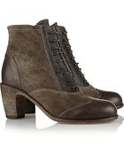 Fiorentini + Baker Lavin Paneled Leather And Suede Boots - Lyst
