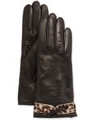 Portolano Leather Calf Hair Glove - Lyst