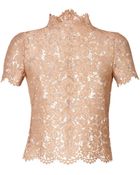 Valentino Tailored Lace Crop Top - Lyst