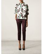 Rochas Cropped Slim Fit Trousers - Lyst