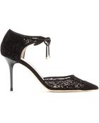 Jimmy Choo Valor Velvet And Mesh Pumps - Lyst