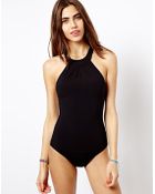 Seafolly Mod Club High Neck Solid Maillot Swimsuit - Lyst