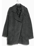 Mango Tweed Oversize Coat - Lyst
