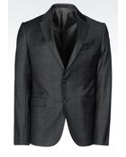 Armani Slim Fit Jacket In Prince Of Wales Virgin Wool - Lyst
