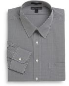 Saks Fifth Avenue Regular-Fit Mini-Check Cotton Dress Shirt - Lyst
