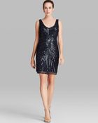 Aidan Mattox Dress Sleeveless Double V Neck Beaded - Lyst
