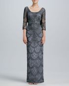 Sue Wong Lace Scoop-back Gown - Lyst