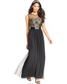 Patra Illusion-Panel Brocade Gown - Lyst