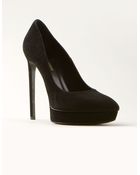 Saint Laurent Black Suede Pumps - Lyst