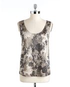 Anne Klein Floral Print Top - Lyst