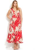 Calvin Klein Plus Size Sleeveless Printed Maxi Dress - Lyst