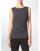 Calvin Klein Side Ruched Sleeveless Top - Lyst