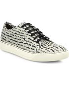 Lanvin Zebra Print Lace-Up Sneakers - Lyst