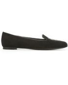 Alexander McQueen Black Suede Sequined Skull Loafers - Lyst