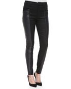 7 For All Mankind Skinny Jeans W/ Quilted Leather Sides - Lyst
