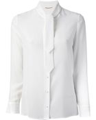 Saint Laurent Pussy Bow Blouse - Lyst