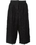 MSGM Cropped Wide Leg Trousers - Lyst