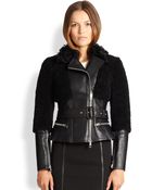 Burberry London Oxvale Leather & Shearling Jacket - Lyst