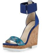 Jimmy Choo Neston Snake Wedge Sandal - Lyst