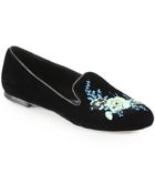 Christopher Kane Embroidered Velvet Smoking Slippers - Lyst