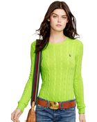 Polo Ralph Lauren Cabled Cotton Crewneck - Lyst