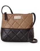 Nine West Tan & Black Quilted Zip Crossbody - Lyst