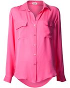 L'Agence Pocket Classic Collar Blouse - Lyst