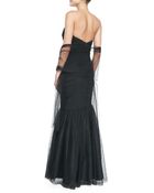 Ml Monique Lhuillier Strapless Beaded-Bodice Gown - Lyst