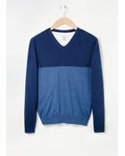 Mango Man Contrast Cashmere-Blend Sweater - Lyst