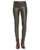 The Row Leather Pull-On Moto Pants - Lyst
