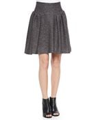 Milly Gathered Tweed Skirt - Lyst