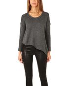 Helmut Lang Asymmetrical Hem Pullover Sweater - Lyst