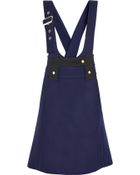 Chloé Two-Tone Stretch-Wool Pinafore Skirt - Lyst