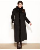 Ellen Tracy Plus Size Faux-Fur-Trim Maxi Coat - Lyst