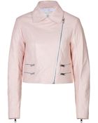 Rag & Bone Leather Cropped Biker Jacket - Lyst