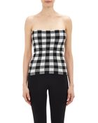 Derek Lam Gingham-Knit Strapless Top - Lyst